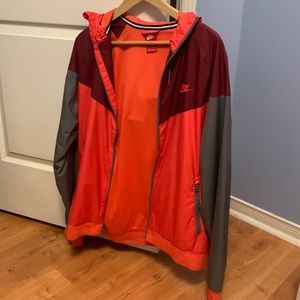 Nike Red and Gray Windbreaker Jacket